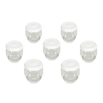 Moulinex A14A03 Yaourtières 7 Pots Verre Couvercle Blanc Yogurta transparent pas cher