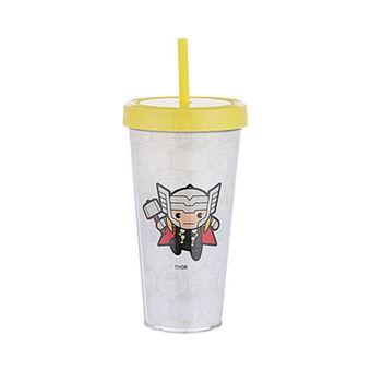 Verre avec paille Miniso Marvel 420 ml Thor