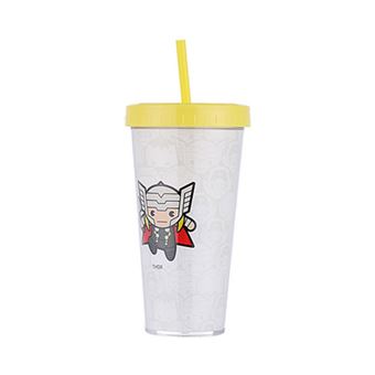 Verre avec paille Miniso Marvel 420 ml Thor