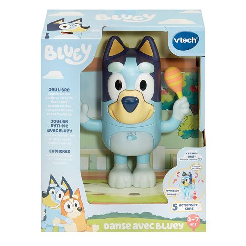 Peluche Interactive Vtech 80-560205 – Figurine Parlante Bluey, Jeu Musical