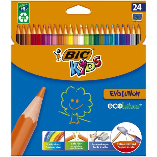BIC Etui de 12 crayons de couleur KIDS AQUACOULEUR 12 Couleurs - Tout Le  Scolaire