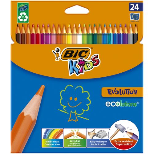BIC Kids Evolution Crayons de couleur en résine synthétique Couleurs assorties Paquet 24 crayons - vue 9