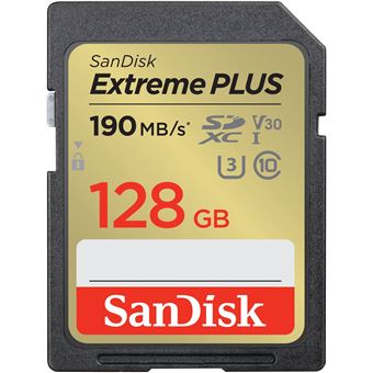 Carte mémoire SD SanDisk Extreme Plus SDXC UHS-I U3 Class10 128 Go - 1