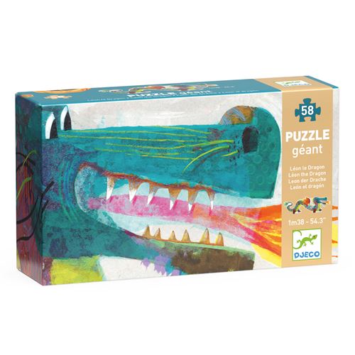 Djeco Puzzle Géant Léon Le Dragon 58 Pièces