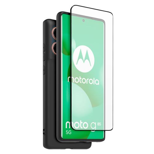 Pack Coque arrière Casr semi-rigide Noir + Protège-écran en verre trempé Transparent