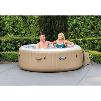 Spa gonflable PureSpa Sahara rond Bulles 4 places + Couverture thermique - Intex