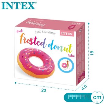 Bouée Intex Tube de beignet givré Rose