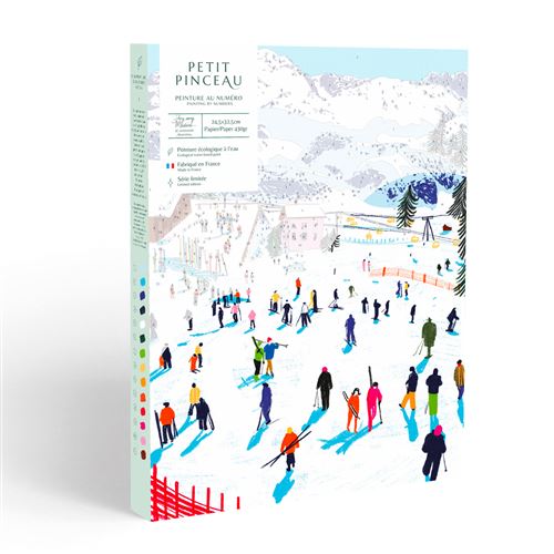 Gouache La Petite épicerie Peinture au numéro Petit Pinceau Skiing among Montains par Katie Smith