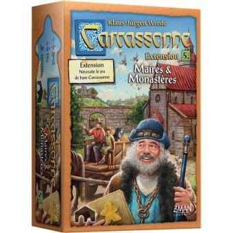 Jeu de stratégie Asmodée Carcassonne Maires et Monastères Extension 5