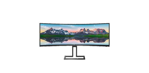 Philips P-line 498P9 - LED-monitor - gebogen - 49 (48.8 zichtbaar) - 5120 x 1440 Dual Quad HD @ 70 Hz - VA - 450 cd/m² - 3000:1 - 5 ms - 2xHDMI, DisplayPort - luidsprekers - zwarte textuur