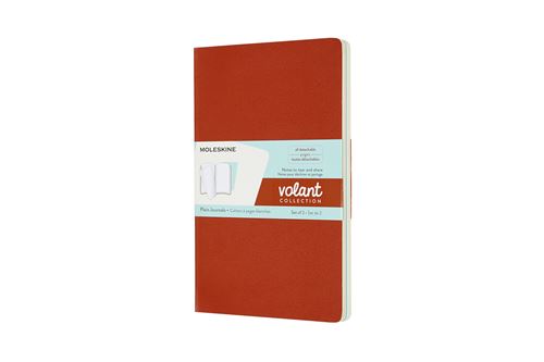 Volant Notizbuch pocket Korallrot/Aquamarinblau