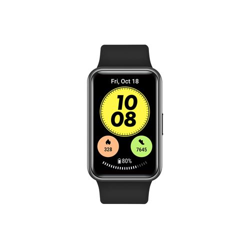 Huawei Watch Fit new - Zwart - smart watch met riem - silicone - grafietzwart - afmeting pols: 130-210 mm - display 1.64 - 4 GB - Bluetooth - 21 g