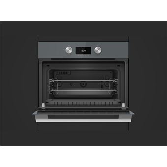 Microonde +Grill, 3 fcts de cuisson, Capacite, brut/net: 45/44l grill 1400W 0-90 min. Guides chromés, 5 niveaux grille renforcée  Controle electronique avec display, 5 niv de puissance, 1000 W Securité  Decongel temps /poids Porte dble vitrage Stone Gr