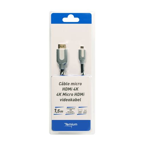 Câble Micro HDMI Temium 1.5 m Or