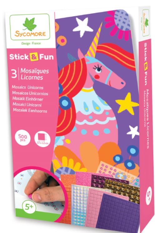Jeu créatif Stick N Fun mosaïques licornes 500 pièces