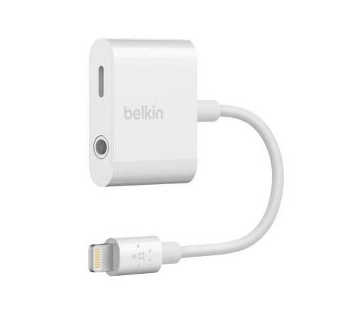 Adaptateur Belkin RockStar Blanc recharge lightning + audio jack 3,5 mm