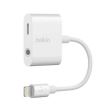 Adaptateur Belkin RockStar Blanc recharge lightning + audio jack 3,5 mm