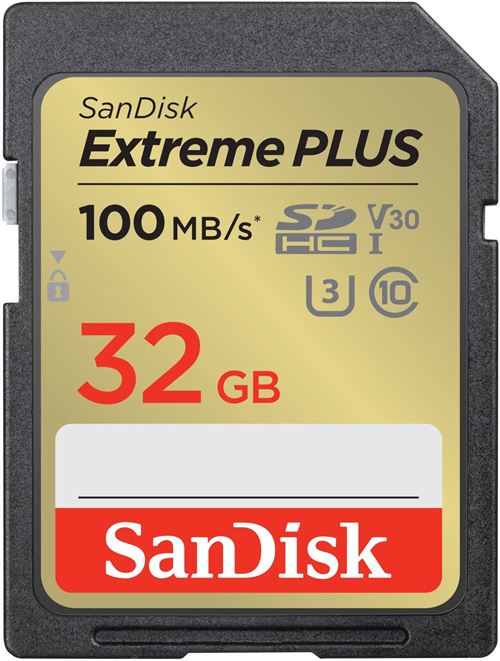 Carte mémoire SD SanDisk Extreme Plus SDHC UHS-I U3 Class10 32 Go