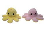 Peluche pieuvre réversible Kidz World 2 couleurs Rose et Jaune