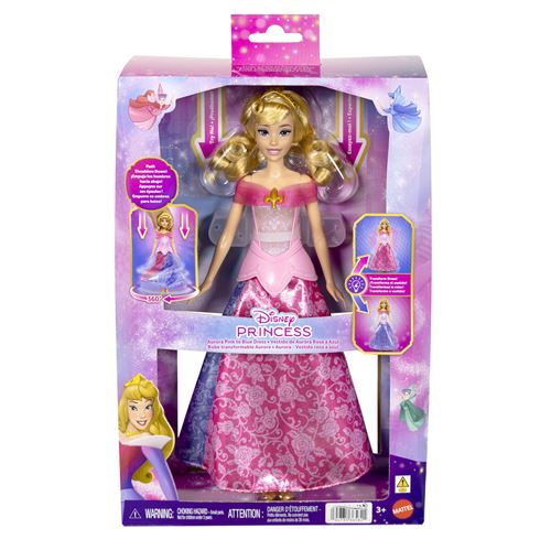 Mattel Poupée Princesses Disney Aurore et sa Robe Magique Rose - vue 3
