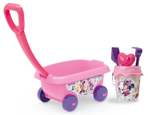 Chariot De Plage Frozen Avec Seau, Pelle, Râteau, Tamis Et Moule - Poignée Ergonomique - Dès 18 Mois