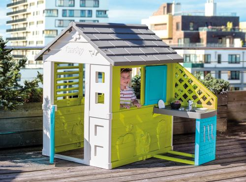 Cuisine D'été Smoby – Avec Grill, évier Et 17 Accessoires – Anti-UV – Pour Cabane – Dès 3 Ans