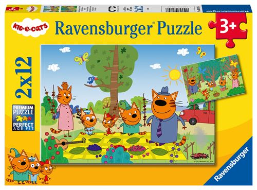 Puzzle Enfant Ravensburger Journée Nature En Famille 2X12 Pièces