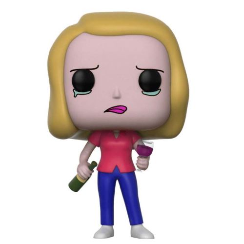 Figurine Funko Pop Rick et Morty Beth avec verre de vin 9 cm