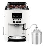 Expresso avec broyeur Krups YY4384FD Essential 1450 W Blanc avec un Pot à lait inox