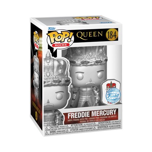 Figurine Funko Pop Rocks Freddie Mercury King with pin Neuf - vue 2
