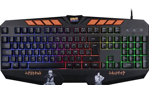 Clavier Gaming Rétroéclairé Azerty Kxlicences Naruto Pour Pc Noir