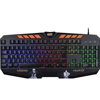 Clavier gaming rétroéclairé Azerty Kxlicences Naruto pour PC Noir