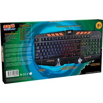 Clavier gaming rétroéclairé Azerty Kxlicences Naruto pour PC Noir