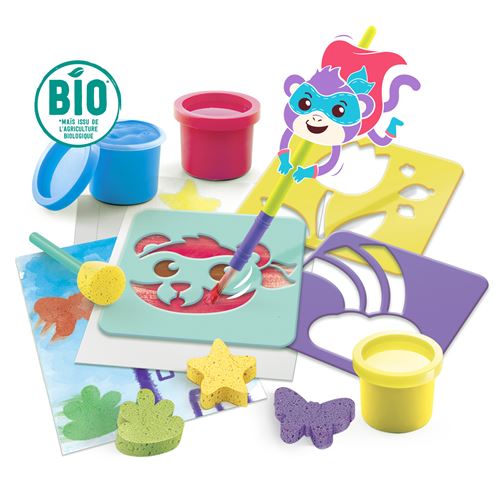 Super Green – Coffret 3 Activités Créatives BIO – Peinture, Tampons, Coloriage – Dès 3 Ans – écologique Et Fun