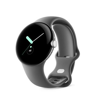 Montre connectée Google Pixel Watch Wifi Argent avec bracelet sport Charbon