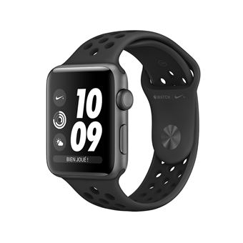 Apple Watch Series 3 Nike+ 38 mm Boîtier en Aluminium Gris sidéral avec Bracelet Sport Anthracite - 1