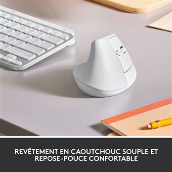 Souris ergonomique verticale sans fil Bluetooth Logitech Souris Logitech Lift Blanc