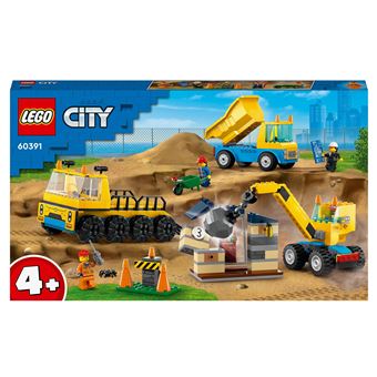 LEGO® City 60391 Les camions de chantier et la grue à boule de démolition