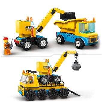 LEGO® City 60391 Les camions de chantier et la grue à boule de démolition