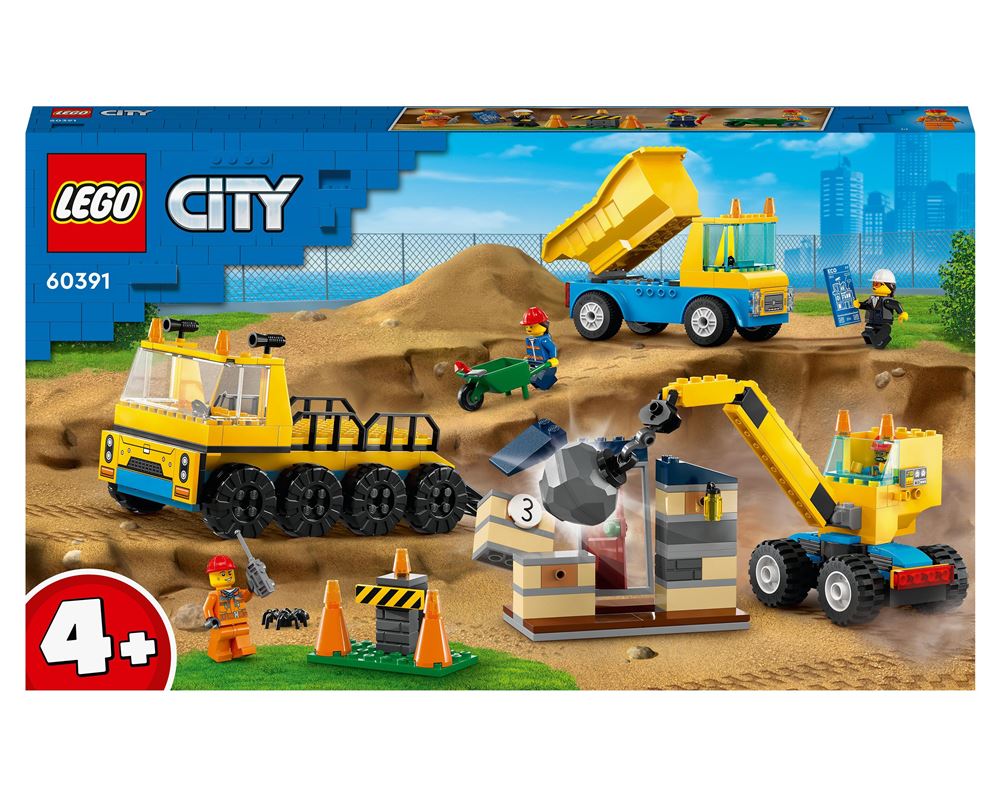 LEGO® City 60391 Les camions de chantier et la grue à boule de démolition -  Lego