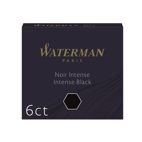 Etui de 6 cartouches courtes d&rsquo;encre Waterman Noir intense