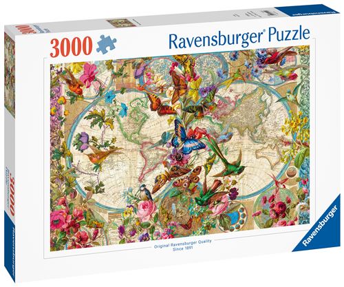 Puzzle 3000 pièces : Carte de la flore et de la faune Ravensburger France - vue 4