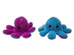 Peluche pieuvre réversible Kidz World 2 couleurs Bleu et Fuchsia