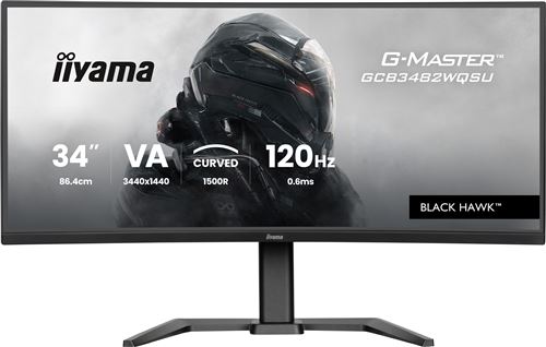 Ecran PC Gaming Iiyama G-Master™ Black Hawk™ GCB3482WQSU-B1 34 incurvé 120 Hz UWQHD
