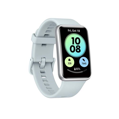 Huawei Watch Fit new - Zilver - smart watch met riem - silicone - eiland-blauw - afmeting pols: 130-210 mm - display 1.64 - 4 GB - Bluetooth - 21 g