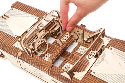 Puzzle 3D Ugears construction d'un modèle 3D en bois Convertible 18,5  cm transparent 735 pièces