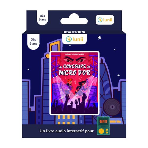 Livre audio interactif Lunii pour conteuse Flam Le concours du Micro d'Or - Lunii