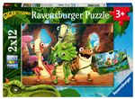 Puzzle enfant Ravensburger Petite bande Gigantosaurus 2x12 pièces