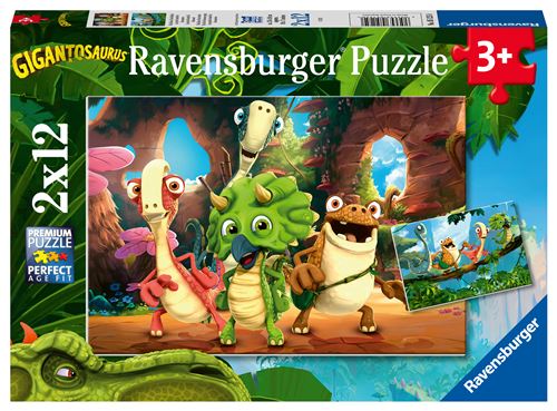 Puzzle Enfant Ravensburger Petite Bande Gigantosaurus 2X12 Pièces