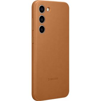 Coque en cuir pour Samsung Galaxy S23+ 5G Beige Crème